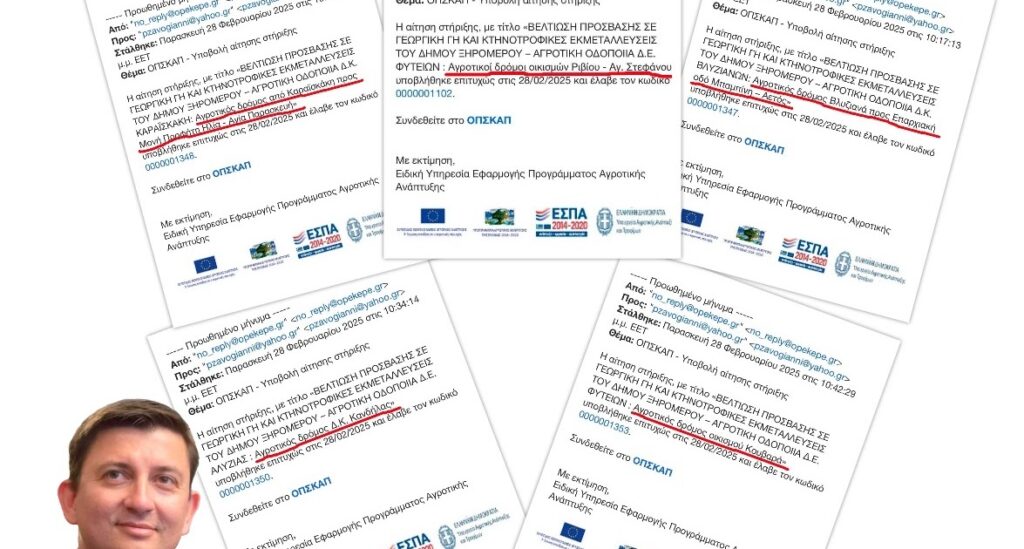 Αποφάσεις υπαγωγής σε Πρότυπες Περιβαλλοντικές Δεσμεύσεις (ΠΠΔ), 4 αγροτικών οδοποιιών του Δήμου Ξηρομέρου. Ανταγωνιστικές προτάσεις προϋπολογισμού 3.000.000 € κατέθεσε η δημοτική αρχή.