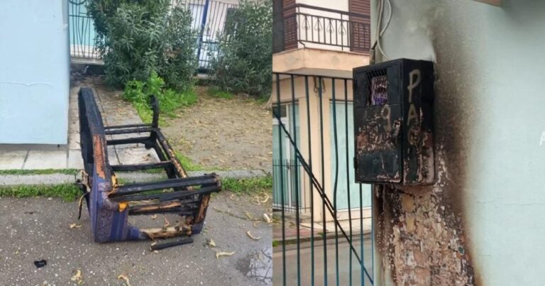 Πέταξαν καναπέ σε σχολείο και του έβαλαν φωτιά