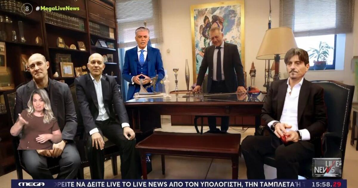 Ο Ευαγγελάτος παρουσίασε το πώς θα «έμοιαζε» μία συνάντηση Γιαννακόπουλου, Αγγελόπουλων με Βρούτση